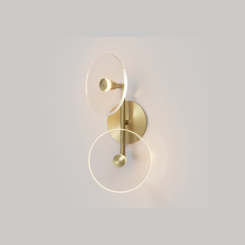Brass finish Coral Duo Rod Wall Light - (Off-Centered)