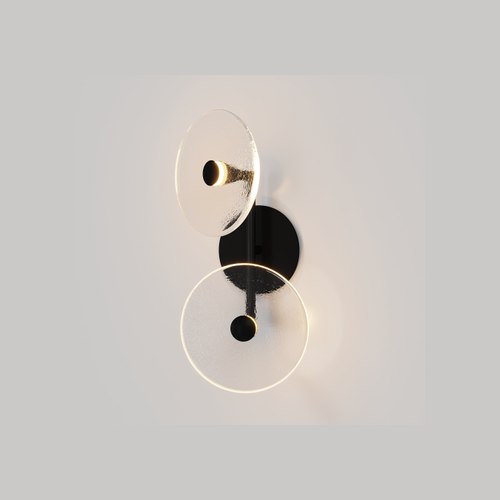 Matte Black Coral Duo Rod Wall Light - (Off-Centered)