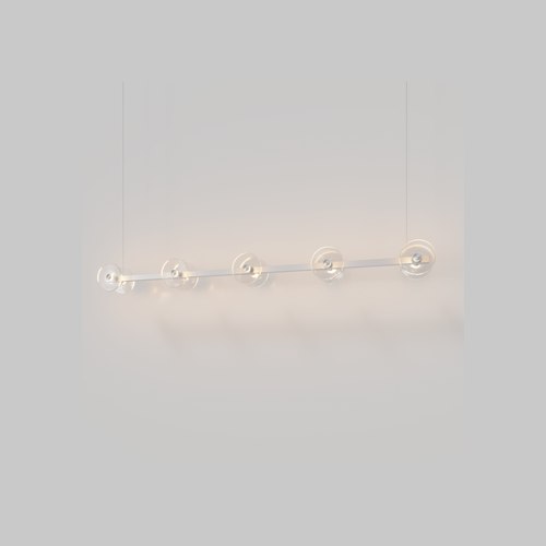 Steel Coral Linear Bar Pendant - Clear Glass