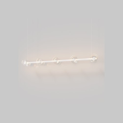 Matte White Coral Linear Bar Pendant - Clear Glass
