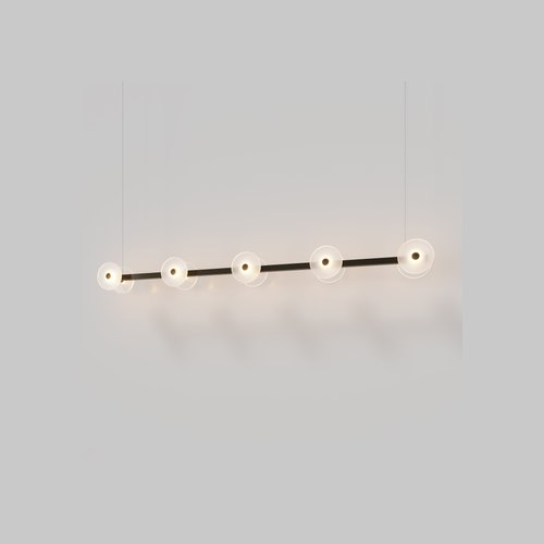 Medium Bronze Coral Linear Bar Pendant - Frosted Glass