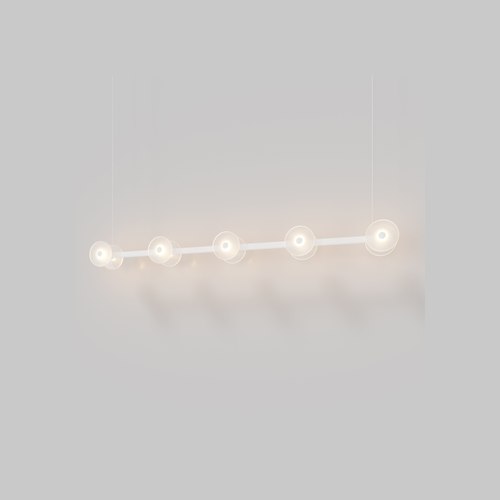 Matte White Coral Linear Bar Pendant - Frosted Glass