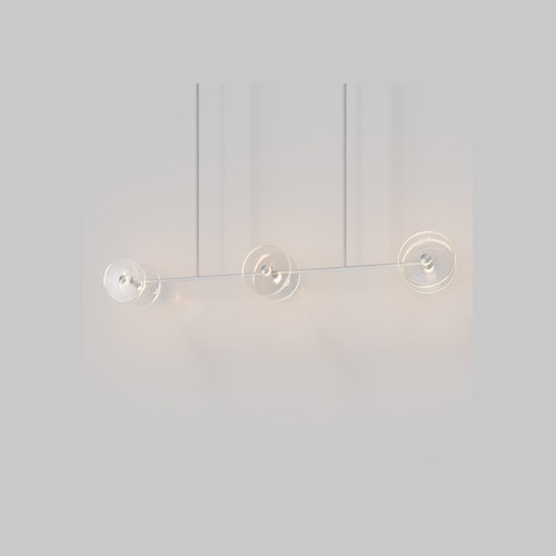 Steel Coral Linear Rod Pendant (Six Coral Pieces)