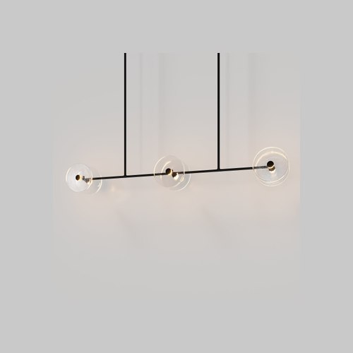 Matte Black Coral Linear Rod Pendant (Six Coral Pieces)