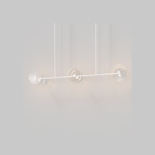 Matte White Coral Linear Rod Pendant (Six Coral Pieces)