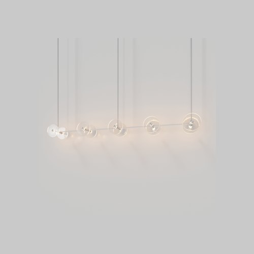 Steel Coral Linear Rod Pendant (Ten Coral Pieces)