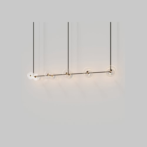 Medium Bronze Coral Linear Rod Pendant (Ten Coral Pieces)