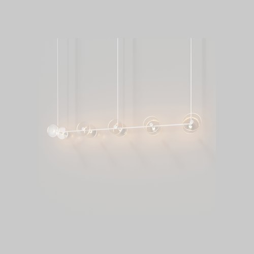 Matte White Coral Linear Rod Pendant (Ten Coral Pieces)