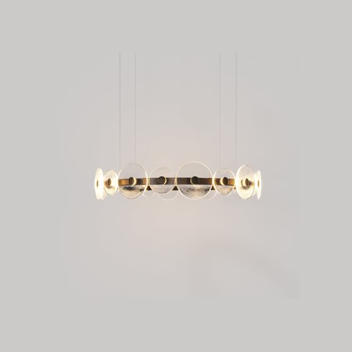 Medium Bronze Coral Ring Pendant (20) - Clear Glass