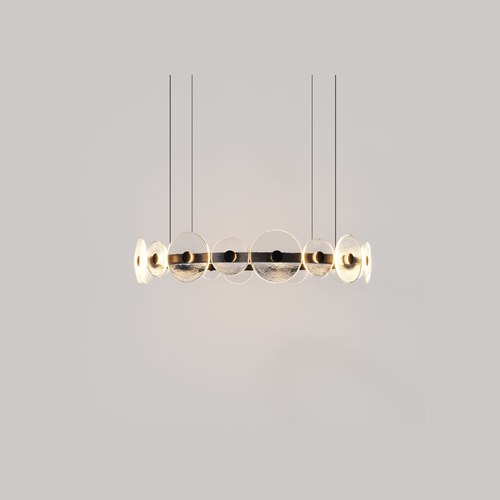 Matte Black Coral Ring Pendant (20) - Clear Glass