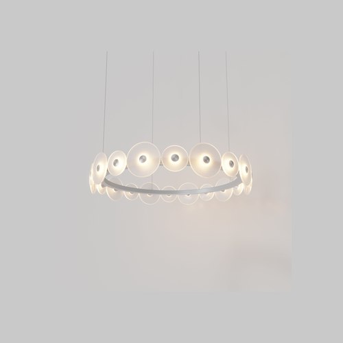 Steel Coral Ring Pendant (20) - Frosted Glass