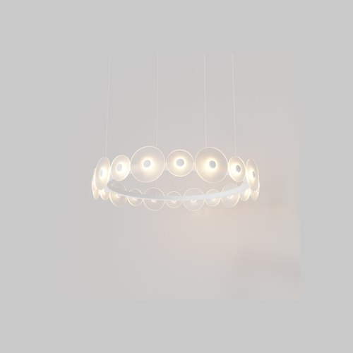 Matte White Coral Ring Pendant (20) - Frosted Glass