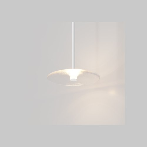 Matte White Coral Single Pendant - Clear Glass