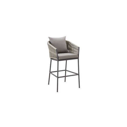 Taupe Kereru Aluminium and Rope Outdoor Bar Chair
