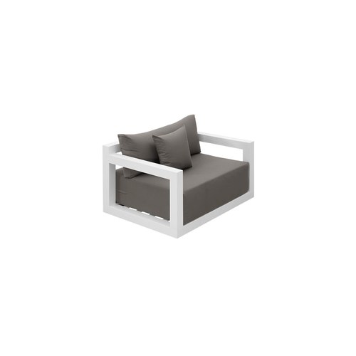 White Frame/ Taupe Fabric Ibis 2.0 Outdoor Armchair