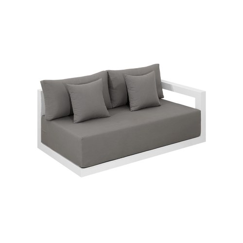 White Frame/ Taupe Fabric Ibis 2.0 Oversized Outdoor Left Sofa