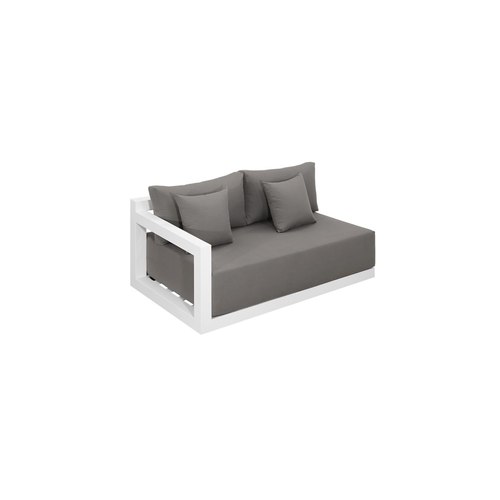 White Frame/ Taupe Fabric Ibis 2.0 Oversized Outdoor Right Sofa