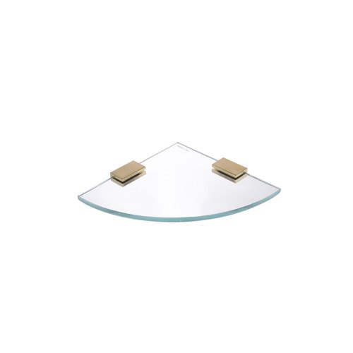 Brushed Brass Versa Glass Round Shelf 220mm