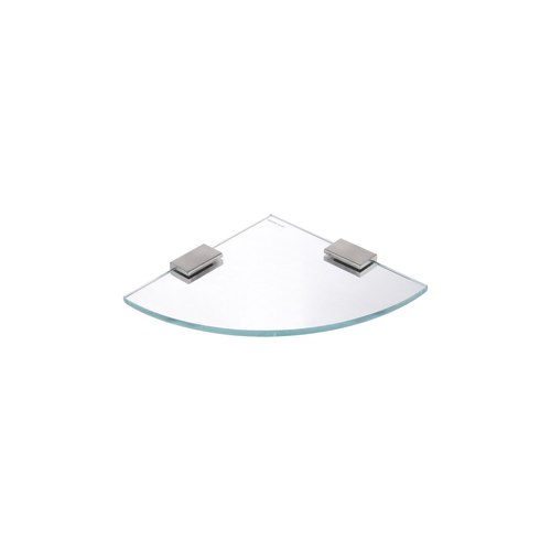 Brushed Nickel Versa Glass Round Shelf 220mm