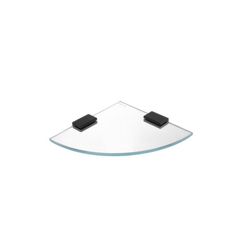 Black Versa Glass Round Shelf 220mm