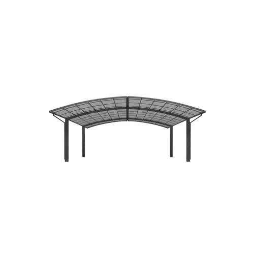 Grey / Dark Grey Two Car Double Carport 560 x 550 x 316cm