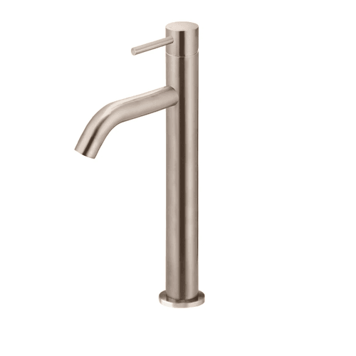 Champagne Meir Piccola Tall Basin Mixer Tap with 130mm Spout - Lustre Bronze