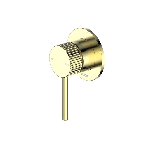 Brushed Brass Nature Piper Shower Mixer | Textured Handle