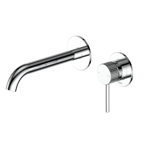 Chrome Nature Piper Wall & Basin Mixer | Textured Handle