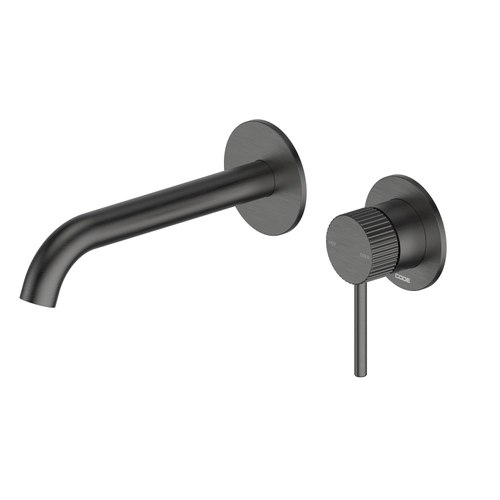 Gunmetal Nature Piper Wall & Basin Mixer | Textured Handle
