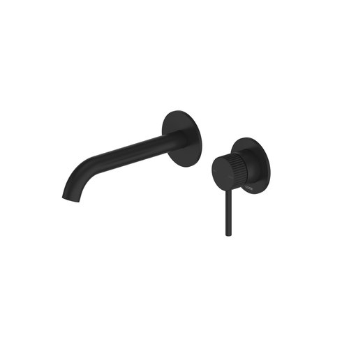 Matte Black Nature Piper Wall & Basin Mixer | Textured Handle