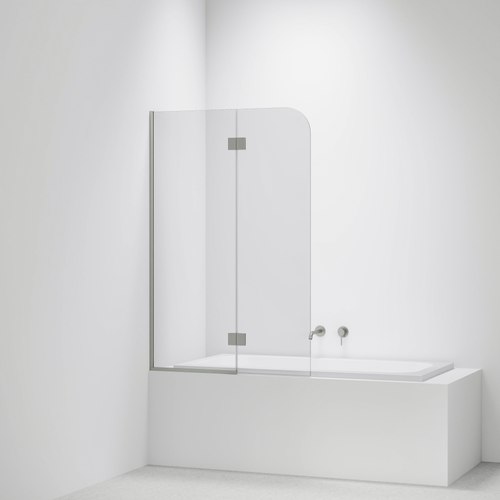 Brushed Nickel Code Super Clear Bath Screen Range | 550 + 450W