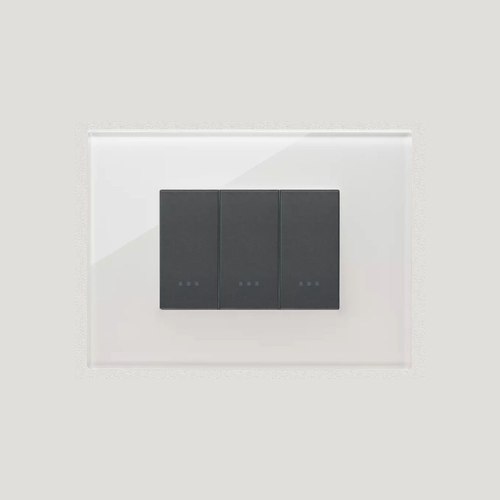 Milky White Vimar Eikon Exe Light Switches | Plate Glass