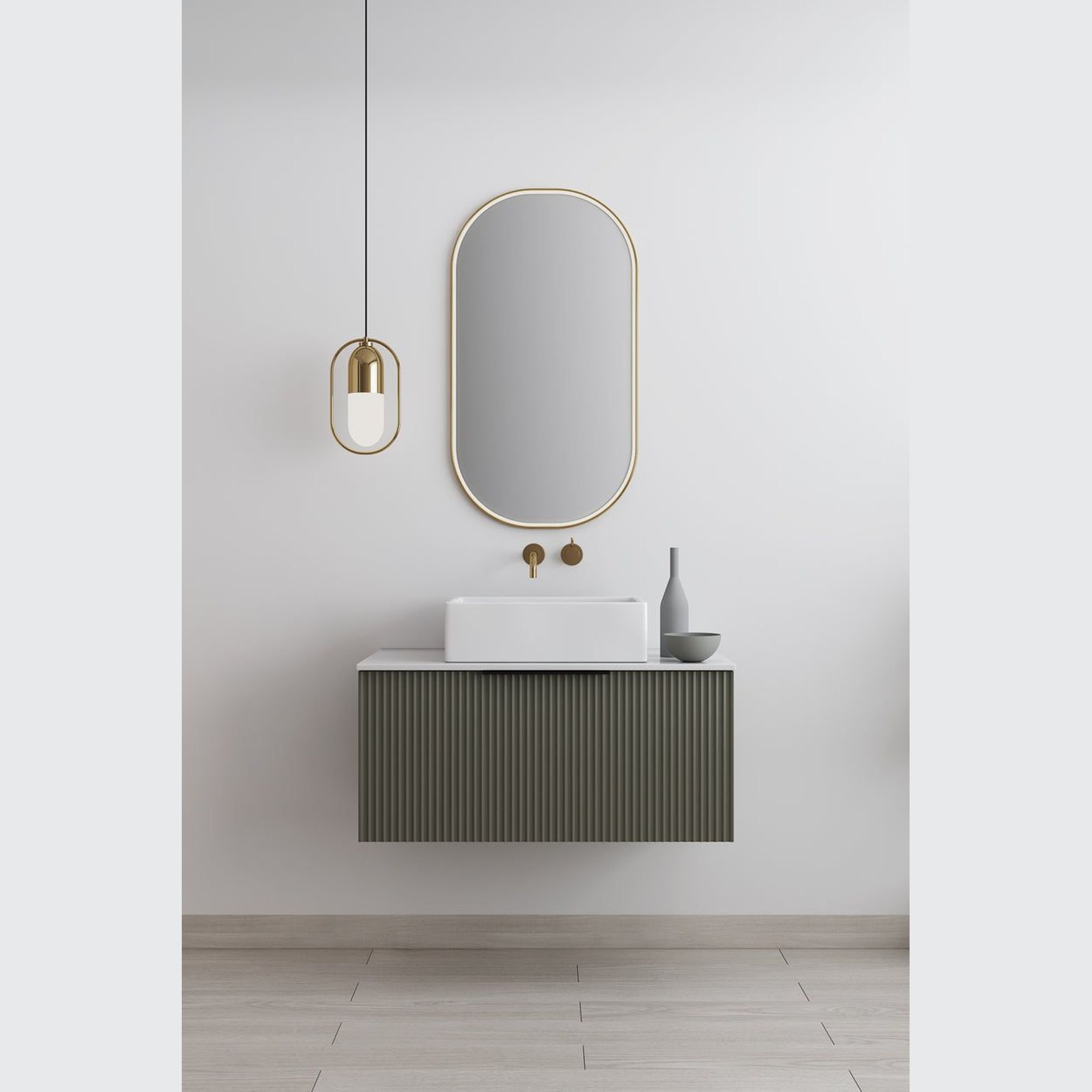Hamilton 900 Green Grey Stone Vanity ArchiPro NZ