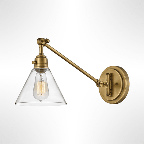 Heritage Brass With Clear Glass Hinkley Arti Swing Arm Wall Bracket
