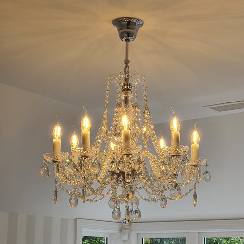 Chrome/Clear Crystal Isabelle 8 Light Chandelier
