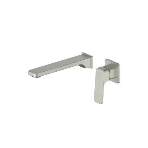 PVD Brushed Nickel Swept Wall Basin/Bath Mixer