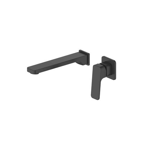 PVD Matte Black Swept Wall Basin/Bath Mixer
