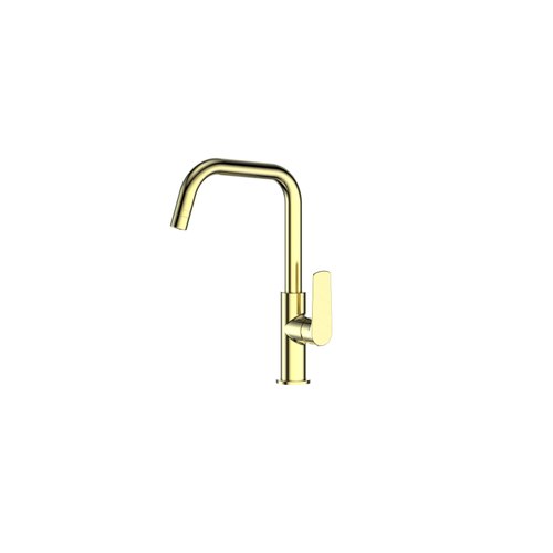 PVD Brushed Brass Novi Gooseneck Sink Mixer