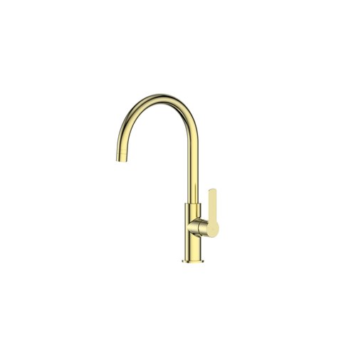 PVD Brushed Brass Astro II Gooseneck Sink Mixer