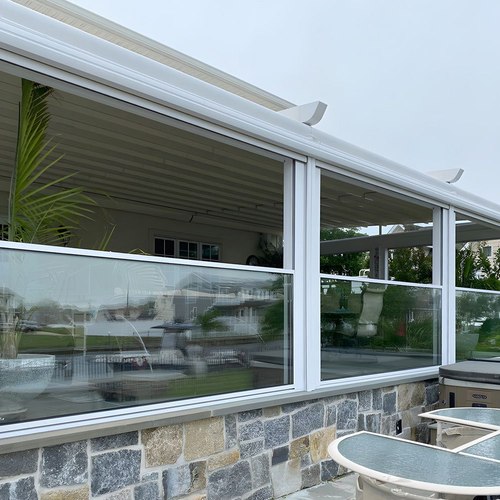 White Mediterranean Motorised Vertical Lift Window