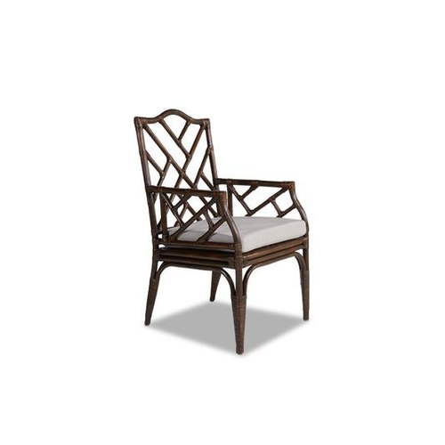 Coffee Bean Chippendale Rattan Dining Armchair