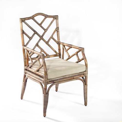 Mud Grey Chippendale Rattan Dining Armchair