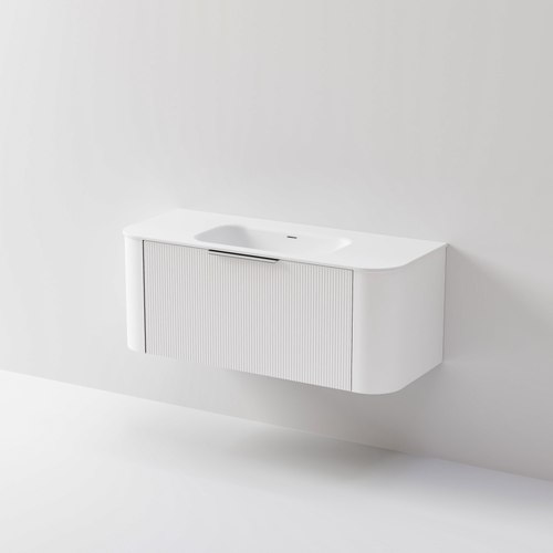 White Nature 1200 Vanity | Inset Basin & Pillar Drawer Front