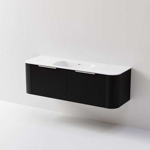 Black Nature 1500 Vanity | Inset Basin & Pillar Drawer Front