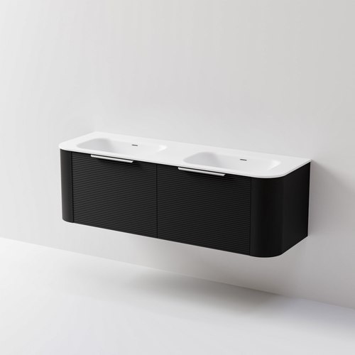 Black Nature 1500 Vanity | Double Inset Basin & Orchard Drawer Front