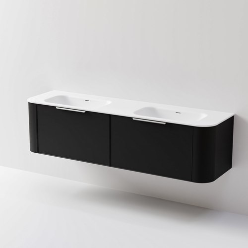 Black Nature 1800 Vanity | Double Inset Basin & Axel Drawer Front
