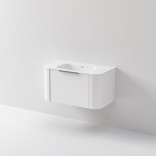 White Nature 900 Vanity | Inset Basin & Orchard Drawer Front