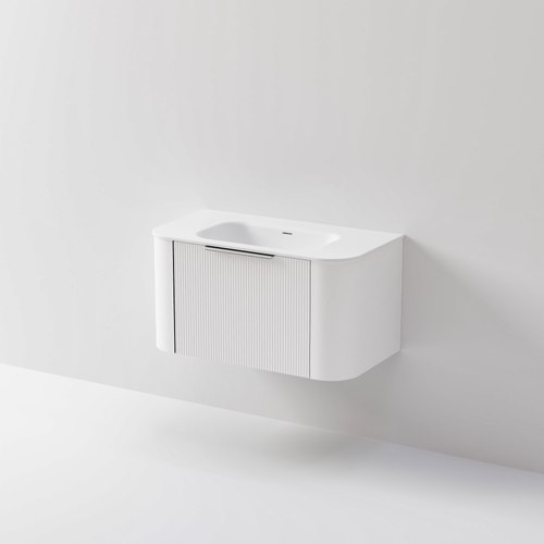 White Nature 900 Vanity | Inset Basin & Pillar Drawer Front