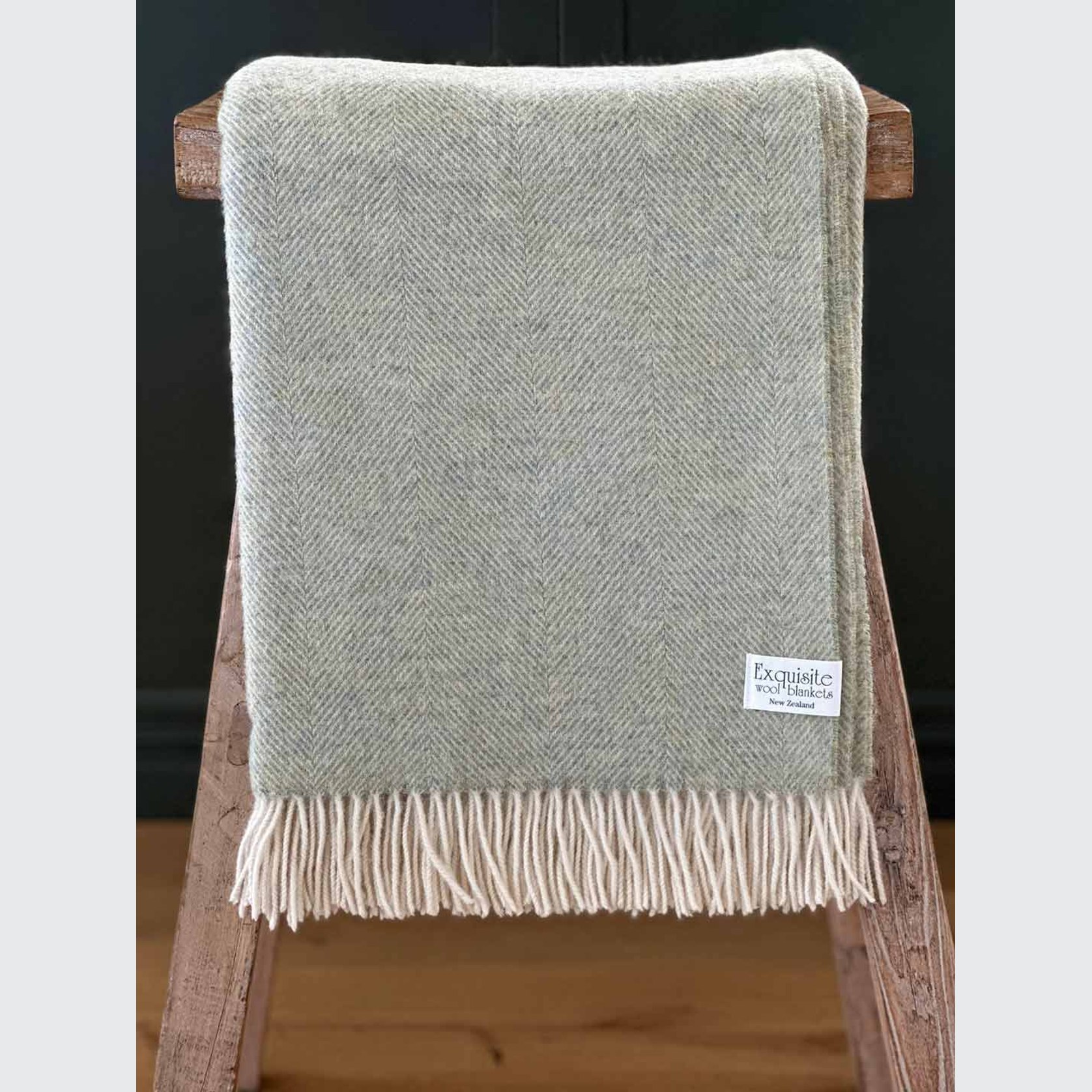 NZ Wool Throw Sage Green 100 Pure Wool ArchiPro NZ