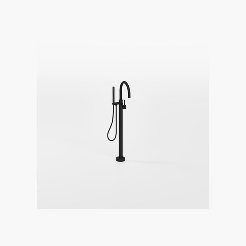 Matte Black Nature Floorstanding Bath Filler with Hand Spray